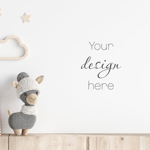 Empty Wall Mockup Nursery, Modern Kid&#39;s Room Mockup, Children&#39;s Room Mockup, Empty Wall Nursery Interior Mockup, Minimalist Nursery Mockup