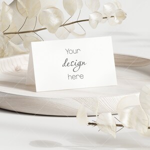 Plaats Kaart Mockup, Bruiloft Briefpapier Mockup, Blank White Card Mockup, Minimale Card Mockup, Kaart op Bord