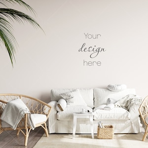 Blank Wall Mockup, Empty Wall Mockup, Modern Interior Wall Mockup, Living Room Wall Mockup, Wall Mockup