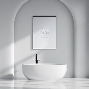 Bathroom Frame Mockup, Poster Mockup, Modern Interior Mockup, Mockup Frame