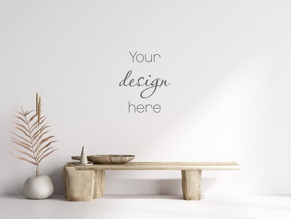 Cozy Living Room Wall Mockup, Interior Scene (JPG File)