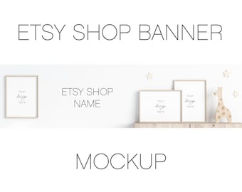 Etsy Shop Banner Mockup, Nursery Frame Mockup (3*4 ratio) (Digital Download)