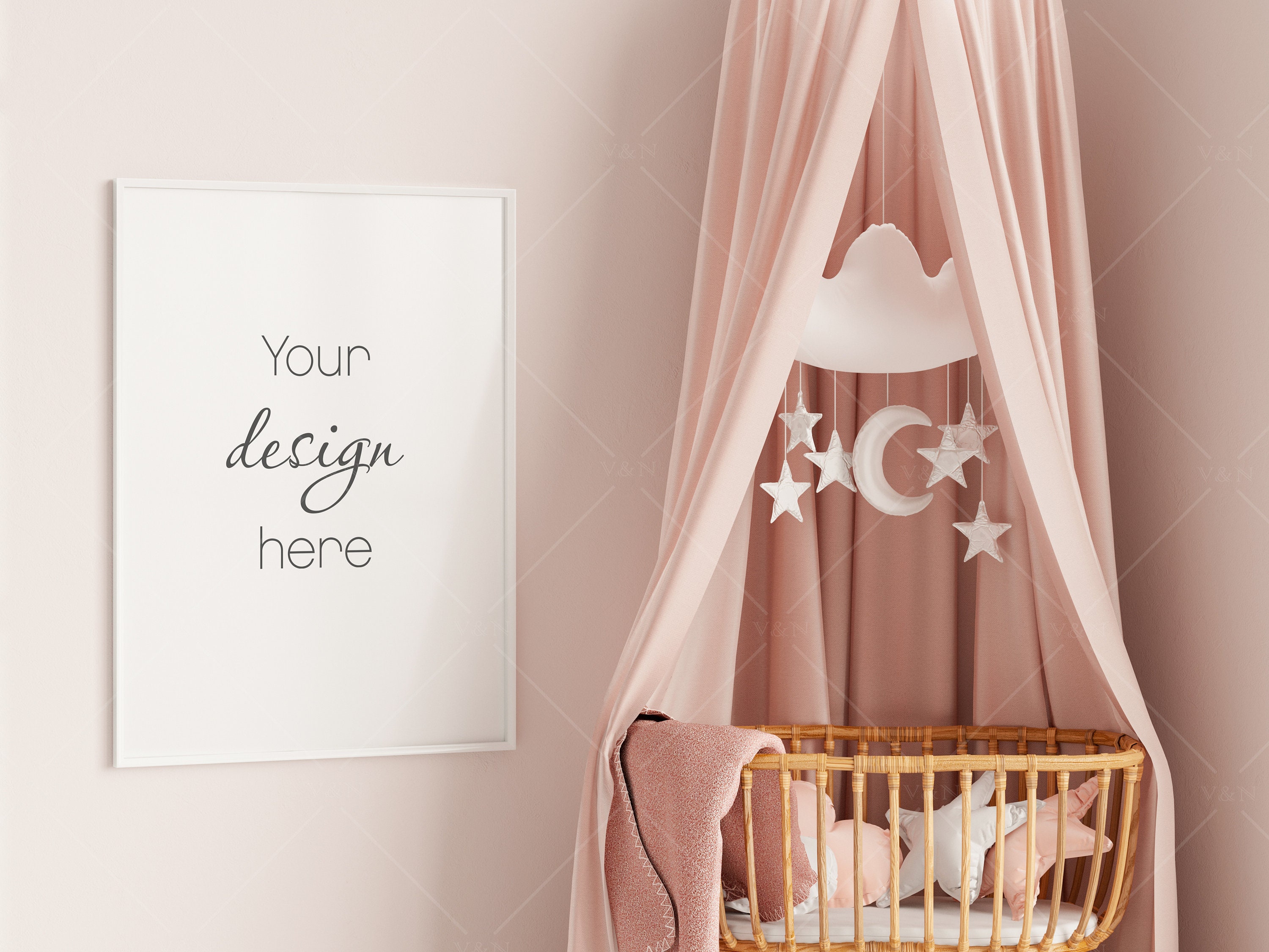 Download Nursery Frame Mockup Modern Kid's Room Frame Mockup | Etsy