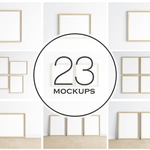 Wood Frame Mockup Bundle, PSD JPG
