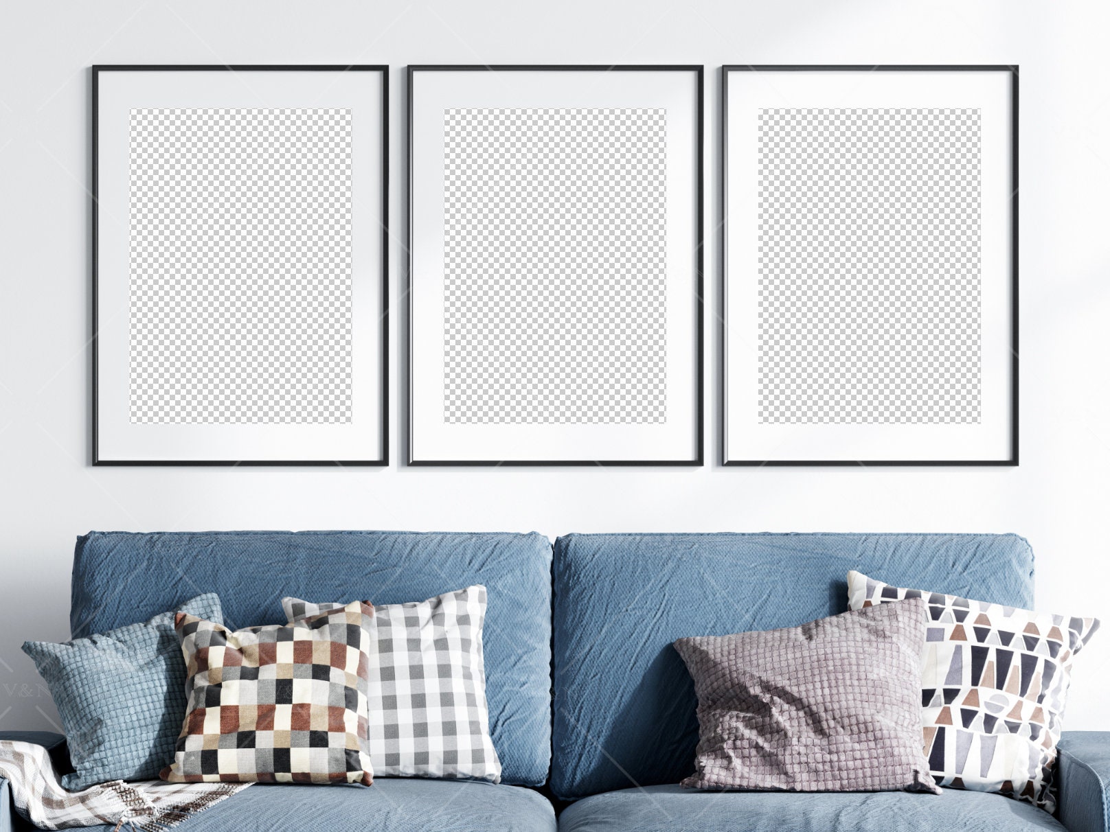 Living Room Frame Mockup 3 Minimalist Frames Mockup Three Etsy