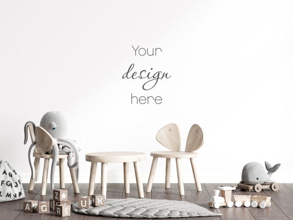 Nursery Room Mockup, Minimalist Interior (JPG File)