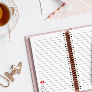 Notebook Mockup, Flat Lay Image of Women Workplace, JPG