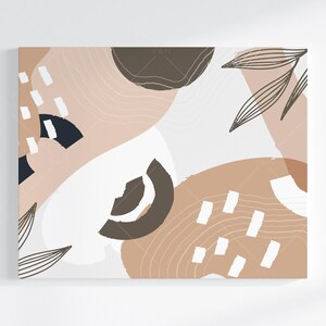 Puede incluir: Impresi&oacute;n de arte abstracto con fondo blanco y formas marrones, beige y negras. La impresi&oacute;n presenta formas y l&iacute;neas org&aacute;nicas, creando una est&eacute;tica moderna y minimalista.