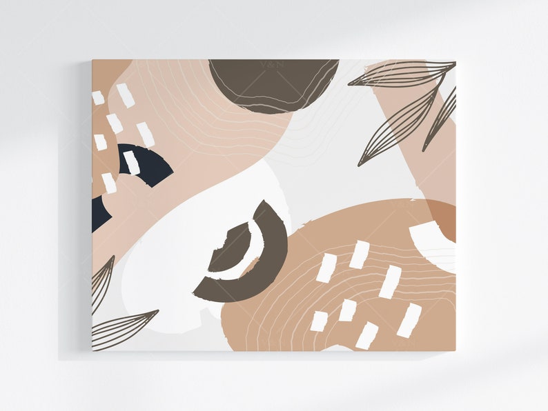 Puede incluir: Impresi&oacute;n de arte abstracto con fondo blanco y formas marrones, beige y negras. La impresi&oacute;n presenta formas y l&iacute;neas org&aacute;nicas, creando una est&eacute;tica moderna y minimalista.