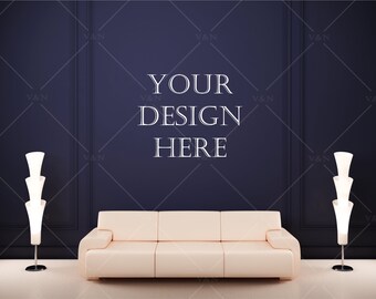 Modern Living Room Wall Art Mockup (JPG File)