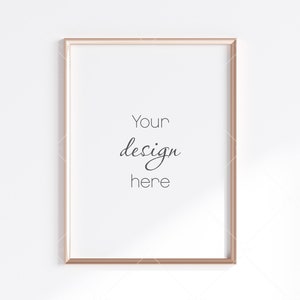 Minimalistischer Rahmen Mockup, Vertikaler GoldRahmen Mockup 3:4 Verhältnis, Poster Mockup, Portrait Gold Rahmen Mockup, Rahmen Mockup für Druck