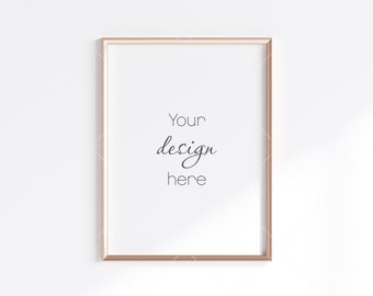 Minimalist Frame Mockup, Vertical Gold Frame Mockup 3:4 ratio, Poster Mockup, Portrait Gold Frame Mockup, Frame Mockup for Print