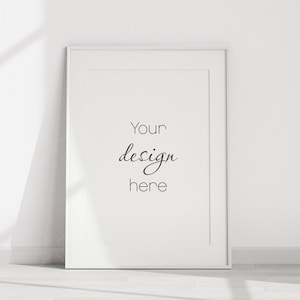 Minimalist Frame Mockup, Vertical White Frame Mockup A1, Poster Mockup, Vertical Frame Mockup, Frame Mockup for Print, Frame Mockup for Art