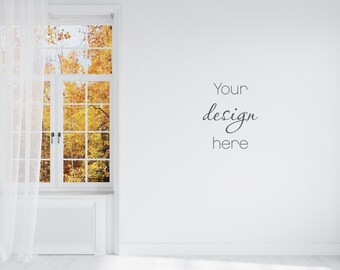 Blank Living Room Wall Mockup, Modern Interior (Digital Download)