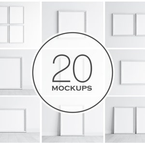 White Frame Mockup Bundle, PSD JPG