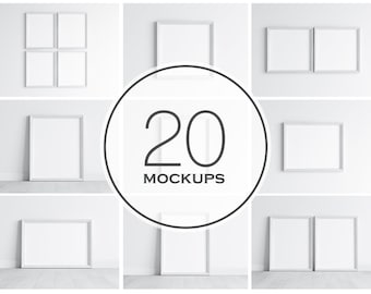 White Frame Mockup Bundle, PSD JPG