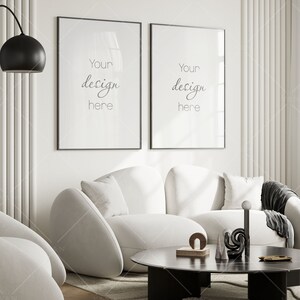 Frame Mockup in Modern Interior Room, Poster Mockup, PSD JPG