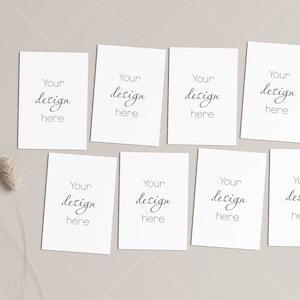 8 Cards Mockup 5x7, Invitation Mockup, Card Mockup