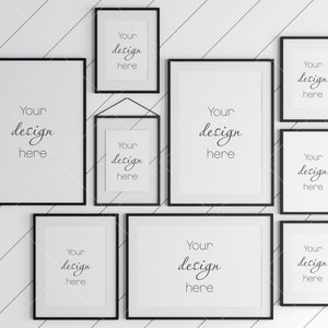 Gallery Wall Mockup, Frame Mockup, Poster Frame Mockup, Photo Frame Mockup, PSD JPG