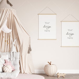Maqueta de póster de habitación para niños A4 A3, JPG PSD PNG