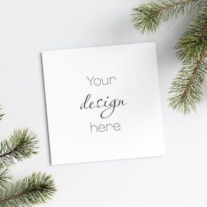 Quadratische Weihnachtskarte Mockup, Mockup Weihnachtskarte, Einladung Mockup, Grußkarte Mockup