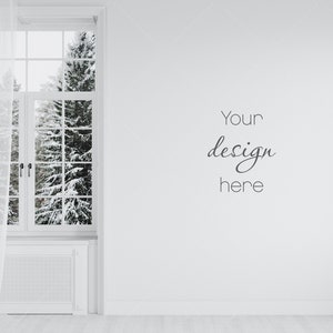 Empty Wall Mockup, Wall Mockup, Blank Wall Mockup, Modern Interior Wall Mockup, Living Room Wall Mockup