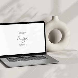 Laptop Mockup, Minimalist Interior Device Mockup, Сomputer Mockup, PSD JPG PNG