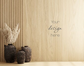 Modern Living Room Wall Mockup, Interior Background JPG (Digital Download)