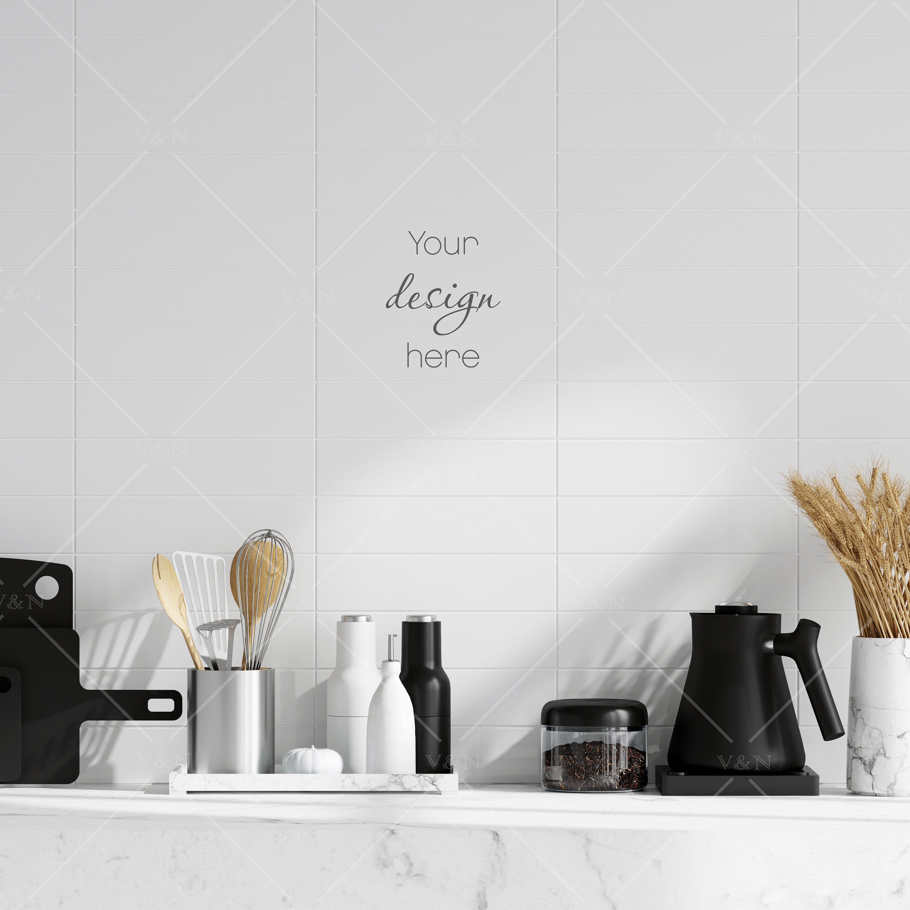 Kitchen Interior Mockup, Empty Wall Mockup, Blank Wall Mockup - Etsy, image size:3000x3000