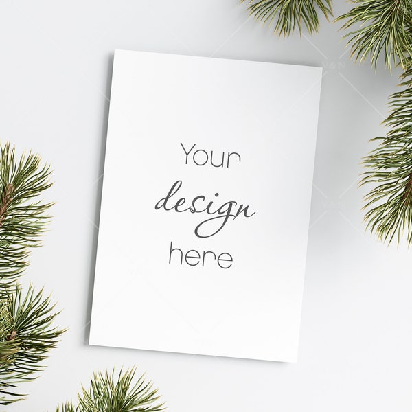 Christmas Card Mockup 5x7, Mockup Christmas Card, Invitation Mockup, Greeting Card Mockup