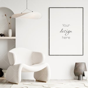 Frame Mockup in Modern Interior Room, Poster Mockup, PSD JPG