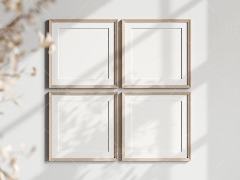 Four Square Frames Mockup in Boho, Poster Mockup, Frame Mockup for ...