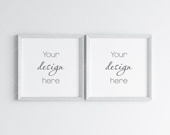 White Square Frame Mockup, Poster Mockup (JPG, PNG, PSD)