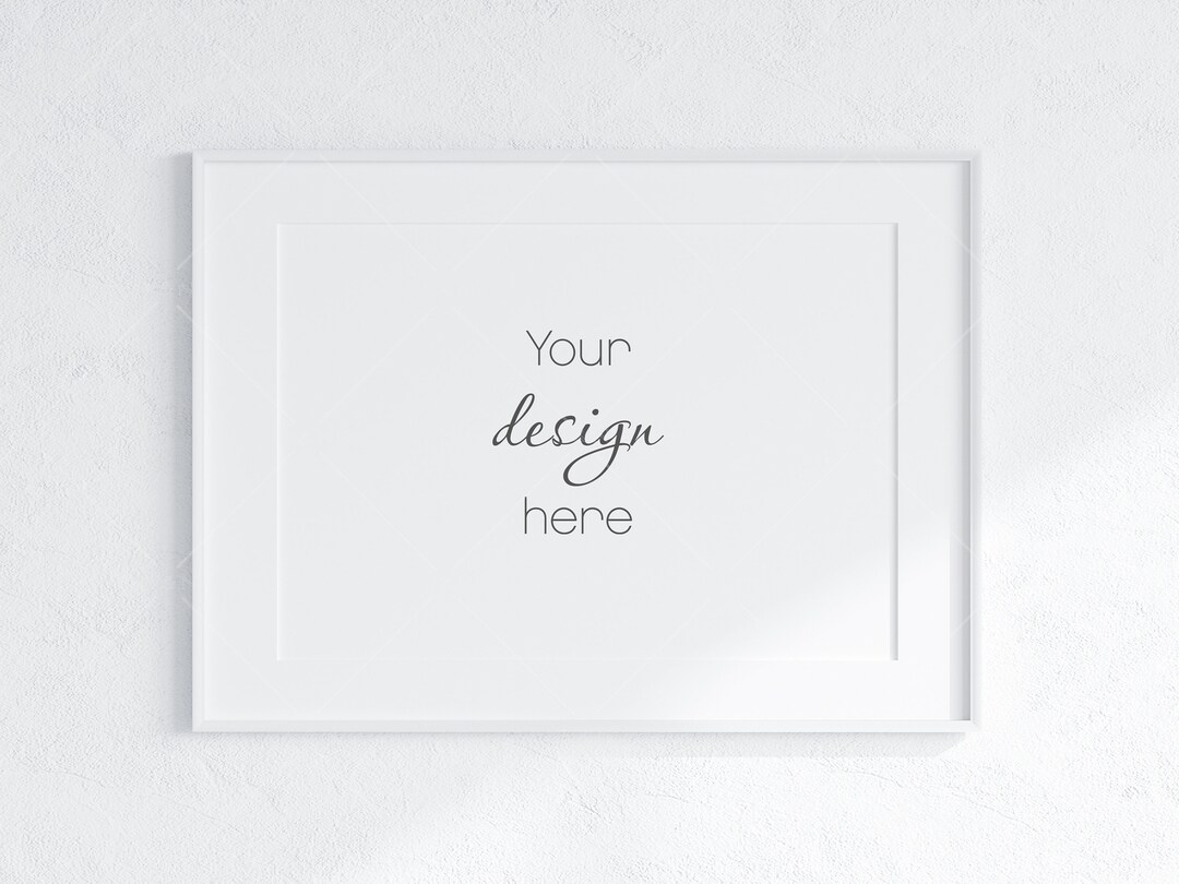 Minimalist Frame Mockup Landscape White Frame Mockup A1 Etsy