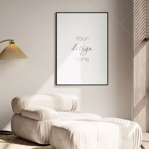 Frame Mockup in Modern Interior Room, Poster Mockup, PSD JPG