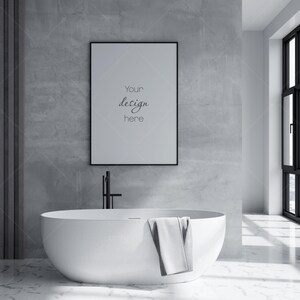 Bathroom Frame Mockup, Poster Mockup, Modern Interior Mockup, Mockup Frame