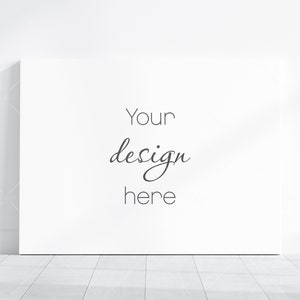 4x3 Canvas Mockup PSD, Horizontal Canvas Mockup Smart Object in Photoshop, Minimalist Landscape Canvas Mockup JPG PSD