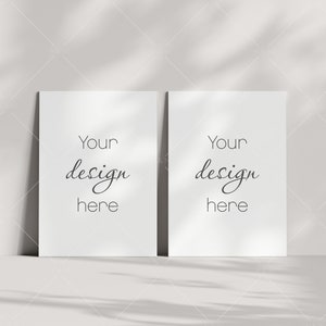 Twee minimalistische kaart mockup 5x7, Boho uitnodiging mockup, wenskaart mockup