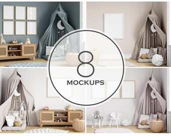 Nursery / Kids Room Frame Mockup Bundle, PSD JPG