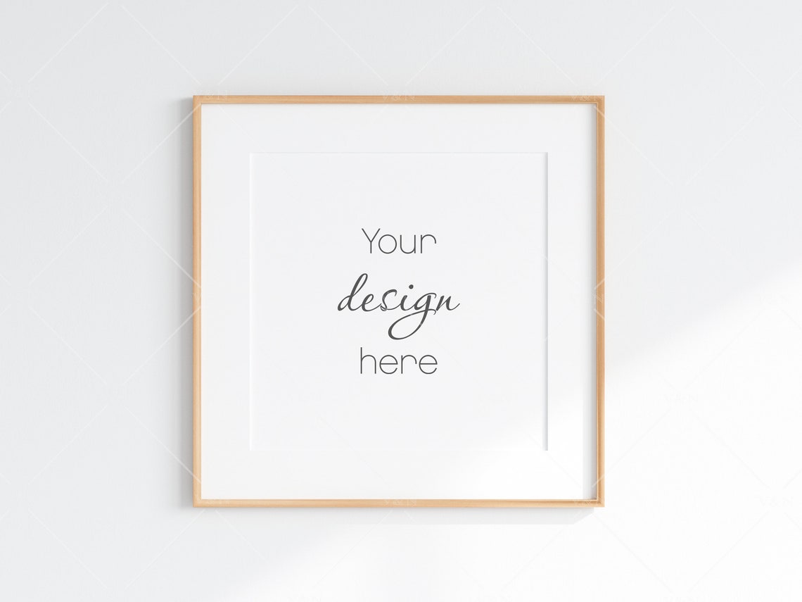 Download Minimalist Frame Mockup Square Wooden Frame Mockup Poster | Etsy