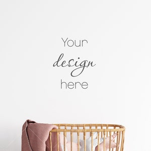 Nursery Wall Mockup, Modern Kid&#39;s Room Mockup, Children&#39;s Room Mockup, Empty Wall Nursery Interior Mockup, Minimalist Nursery Mockup