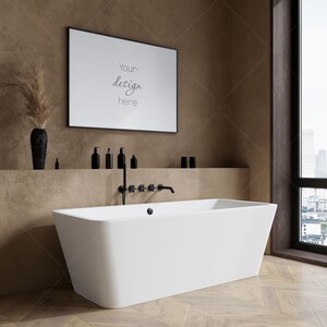 Bathroom Frame Mockup, Poster Mockup, Modern Interior Mockup, Mockup Frame