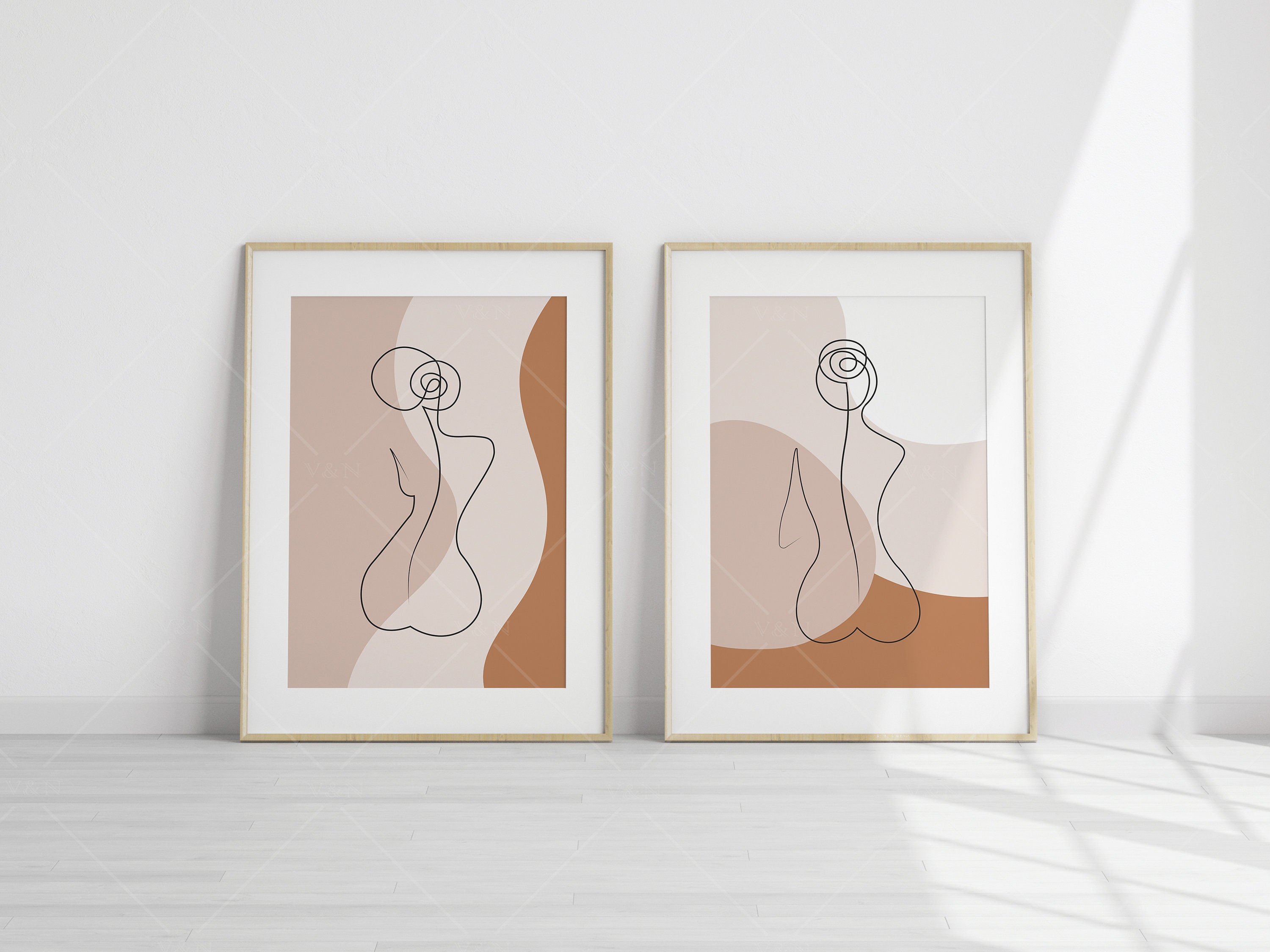 Download 2 Minimalist Frames Mockup Two Vertical Wooden Frames Mockup | Etsy