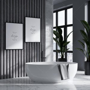 Bathroom Frame Mockup, Poster Mockup, Modern Interior Mockup, Mockup Frame
