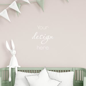 Nursery Wall Mockup, Kids Room Mockup, Children&#39;s Room Mockup, Empty Wall Nursery Interior Mockup