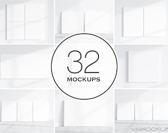 Canvas Mockup Bundle, JPG PSD