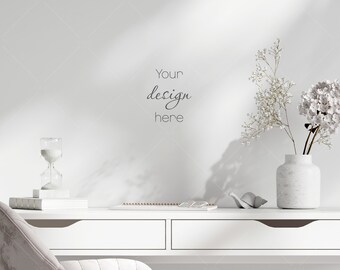 Living Room Wall Mockup, Interior Design (Digital Download)