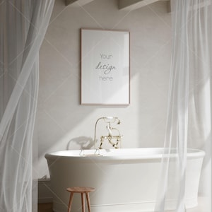 Bathroom Frame Mockup, Poster Mockup, Modern Interior Mockup, Mockup Frame