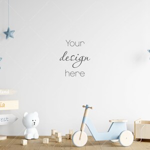 Empty Wall Mockup Nursery, Modern Kids Room Mockup, Children&#39;s Room Mockup, Empty Wall Nursery Interior Mockup, Minimalist Nursery Mockup