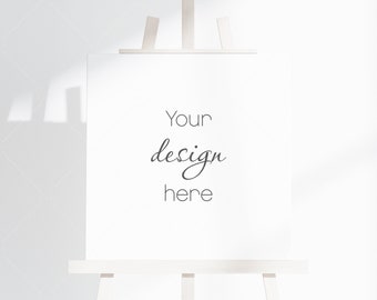 1x1 Canvas Mockup PSD, Easel Mockup, Square Canvas Mockup Smart Object in Photoshop, Minimalist Square Canvas Mockup JPG PSD